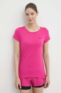 Koszulki sportowe damskie - Under Armour t-shirt damski kolor różowy - grafika 1