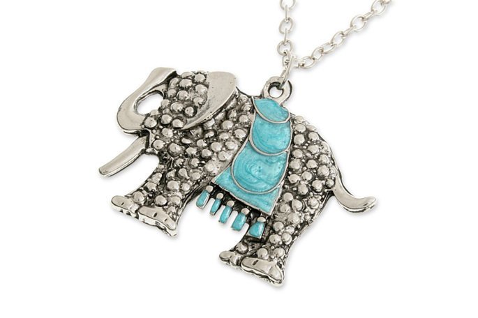 Urokliwy Wisiorek Ozdobny Słoń Łańcuszek