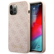 Etui i futerały do telefonów - Guess Etui do iPhone 12 Pro Max 6,7" różowy hardcase 4G Metal Gold Logo - miniaturka - grafika 1