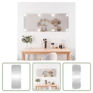 Lustra - The Living Store Lustro ścienne z oświetleniem LED 40x100 cm szklane prostokątne - miniaturka - grafika 1