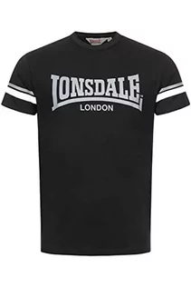 Koszulki męskie - Lonsdale T-shirt męski, regularny krój, CREICH, czarny/biały/szary, M 117363 - grafika 1