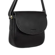 Torebki damskie - Skórzana torebka damska na ramię mini listonoszka czarna - miniaturka - grafika 1