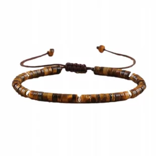 Bransoletka Koraliki Kamień Naturalny Tygrysie Oko 2 x 4 mm Regulowany - Bransoletki - miniaturka - grafika 1