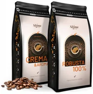 Kawa - Kawa ziarnista 2x1kg CREMA&AROMA/ROBUSTA 100% Świeża do ekspresu - miniaturka - grafika 1