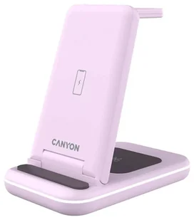 Canyon WS-304 3w1 15W LED Różowa - Ładowarki do telefonów - miniaturka - grafika 1