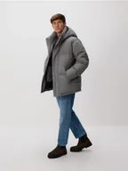 Kurtki męskie - Reserved - Pikowana kurtka z kapturem - jasny zielony - miniaturka - grafika 1