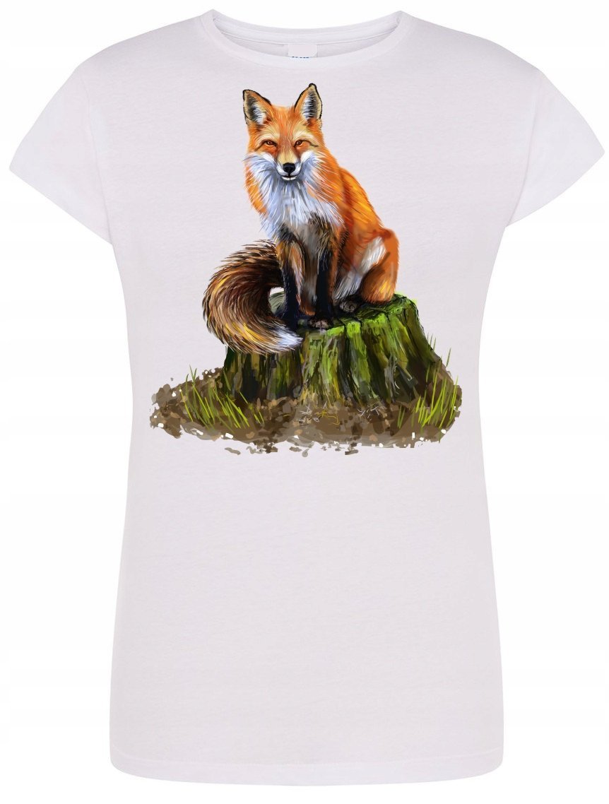 T-Shirt damski nadruk Lis Myśliwy Rozm.L