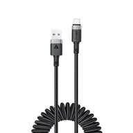 Kable USB - Kabel przewód spiralny USB-A - USB-C 480Mb/s 3A 1.2m - czarny ACEFAST - miniaturka - grafika 1