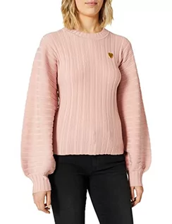 Swetry damskie - Love Moschino Damski sweter wełniany z logo Heart, Rosa, 46 PL - grafika 1