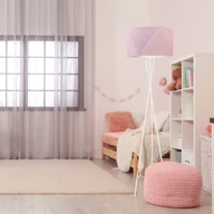 Lampy stojące - Trójnożna lampa podłogowa dla dziewczynki DAKAR z różowym abażurem - miniaturka - grafika 1