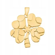 Wisiorki - Złota Przywieszka Koniczynka 585 2.35 g Rodium - miniaturka - grafika 1