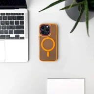 Etui i futerały do telefonów - Etui Wozinsky MagSafe do Samsung Galaxy S25 Magnetic Case Pomarańczowe - miniaturka - grafika 1