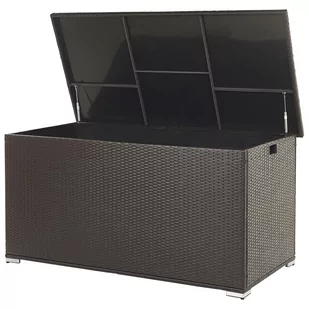 Beliani Skrzynia ogrodowa rattanowa 155 x 75 cm brązowa MODENA - Skrzynie ogrodowe - miniaturka - grafika 1