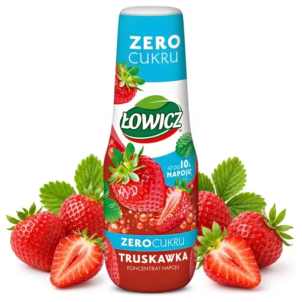 Syrop Łowicz Truskawka Zero Cukru 500 Ml Koncentrat Do Saturatora Do 10l