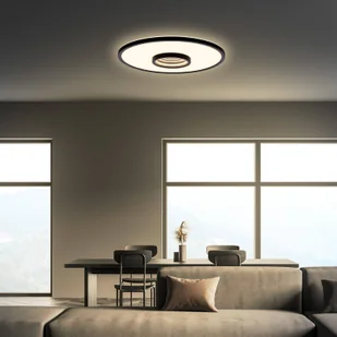 Briloner Lampa sufitowa LED Toro, czarna, Ø 42 cm, tworzywo sztuczne - Lampy sufitowe - miniaturka - grafika 1