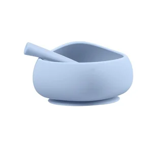 Mombella Miseczka z Przyssawką i Łyżeczka Light Blue - Miseczki i talerzyki dla dzieci - miniaturka - grafika 1