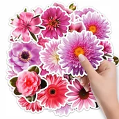 Szkolne artykuły papiernicze - NAKLEJKI NA ZESZYT NALEPKA Z POSTACIAMI KWIATY ROŚLINY LIŚCIE WZORY 10SZT - miniaturka - grafika 1