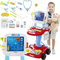 Domki dla lalek - Zestaw Małego Doktora Lekarza Wózek EKG Akcesoria Mały Lekarz Świecenie XXL ISO TRADE - miniaturka - grafika 1