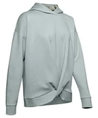 Bluzy damskie - Under Armour Under Armour damska bluza z kapturem 'Recovery Fleece Wrap Po' z rozgrzewką Atlas Green Medium Heather / Onyx White / Onyx White (189) S 1344167-189 - miniaturka - grafika 1