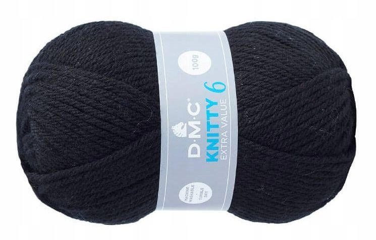 włóczka DMC KNITTY 6 kol. 965 / czarny