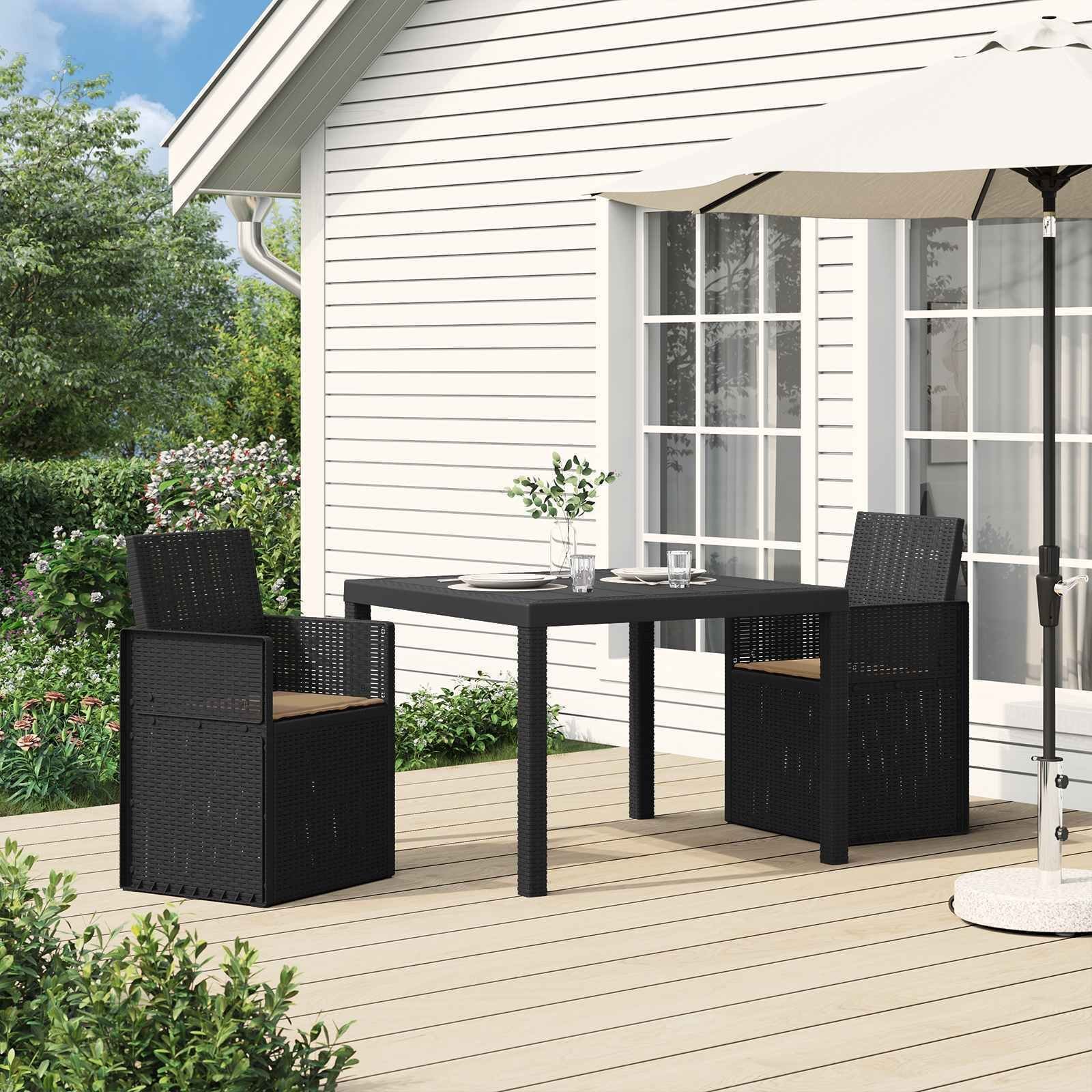 vidaXL Krzesła do ogrodu 2 pcs Antracyt i taupe PP 899983