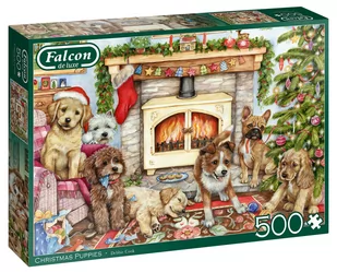 Puzzle 500 Falcon Christmas Świąteczne szczenięta - Jumbo - Puzzle - miniaturka - grafika 1