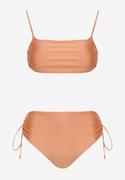 Stroje kąpielowe - Pomarańczowe Bikini Dwuczęściowe Stanik z Regulowanymi Ramiączkami Majtki High Waist Dimmina - miniaturka - grafika 1