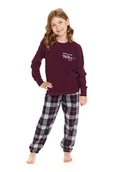 Piżamy dla dziewczynek - Piżama dziecięca Toget bordowa  146/152 - miniaturka - grafika 1