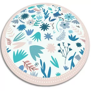 Dywan okrągły winylowy do domu okrągła łąkowe kwiaty fi60 cm - Dywany - miniaturka - grafika 1