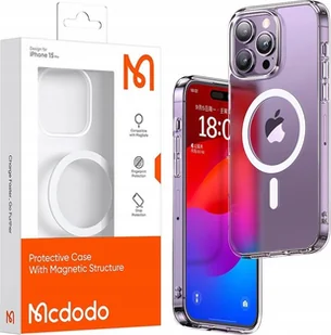 Mcdodo MCDODO ETUI MAGNETYCZNE CLEAR CASE WZMOCNIONE DO MAGSAFE IPHONE 15 PLUS FIOLETOWE - Etui i futerały do telefonów - miniaturka - grafika 1