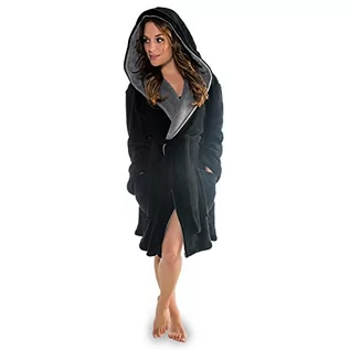 Szlafroki damskie - CelinaTex Miami płaszcz kąpielowy, damski, czarny antracytowy, 3xl 5000336 - grafika 1