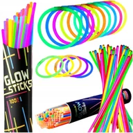 Zabawki kreatywne - 100x OPASKI FLUORESCENCYJNE PAŁECZKI BRANSOLETKI ŚWIECĄCE W CIEMNOŚCI KOLOR - miniaturka - grafika 1