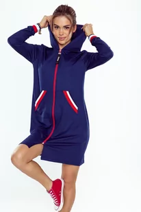 Eldar oversize'owa tunika Enia granatowa 2XL - Bluzki damskie - miniaturka - grafika 1