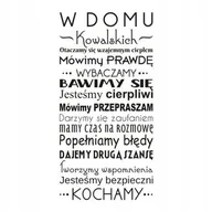 Naklejki na ścianę - Napis na ścianę, naklejka - W domu - 170, 200x100 cm - miniaturka - grafika 1