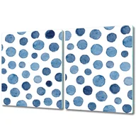 Deski do krojenia - Ozdobna Deska Kuchenna ze Szkła Hartowanego - 2x 40x52 cm - Niebieskie plamki - miniaturka - grafika 1
