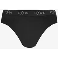 Majtki męskie - Slipy męskie bawełniane z elastycznym pasem zewnętrznym czarne 102 Exes - miniaturka - grafika 1