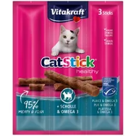 Suplementy i witaminy dla kotów - Vitakraft Cat Stick Mini kabanosy dla kota flądra z omega-3 3szt - miniaturka - grafika 1