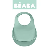 Śliniaki i fartuszki - Beaba Śliniak silikonowy z kieszonką sage green - miniaturka - grafika 1