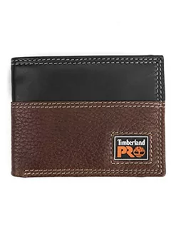 Portfele - Timberland PRO Męska cienka skóra RFID z okienkiem na dowód osobisty z tyłu portfela, Drewno tekowe, jeden rozmiar - grafika 1