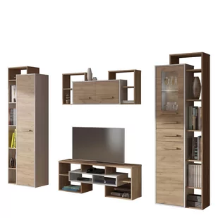 Meblościanka 3 Rio MebloCross Dąb Artisan / Biały Mat - Inne meble do salonu - miniaturka - grafika 1