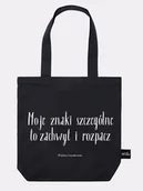 Torby i wózki na zakupy - Znaki Szczególne / Wisława Szymborska / Torba Bawełniana / Czarna - miniaturka - grafika 1
