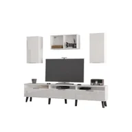 Inne meble do salonu - Meblościanka 5 Sven MebloCross Biały Mat / Biały Połysk - miniaturka - grafika 1