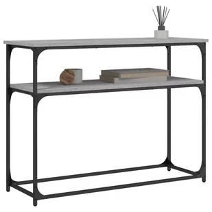 Stolik konsolowy, szary dąb sonoma, 100x35,5x75 cm Lumarko! - Konsole i sekretarzyki - miniaturka - grafika 4