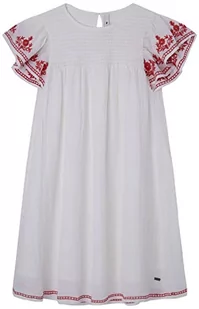 Pepe Jeans Godiva Sukienka Dziewczyny i Dziewczyny, Biały (biały), 8 lat - Sukienki - miniaturka - grafika 1