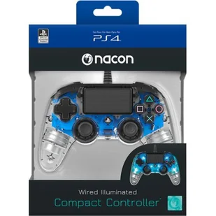 Nacon PS4 Compact Controller Niebieski Świecący - Akcesoria do Playstation - miniaturka - grafika 1