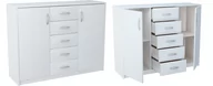Komody - Komoda julia k12d5s k019 biały 85x110x35 cm - miniaturka - grafika 1