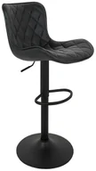 Taborety i hokery - Czarny tapicerowany hoker obrotowy z oparciem M8-H49 - miniaturka - grafika 1