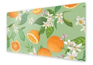 Dekoracje domu - Panel kuchenny HOMEPRINT Pomarańcze na zielonym tle 125x50 cm - miniaturka - grafika 1