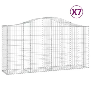 VIDAXL Kosze gabionowe, 7 szt, 200x50x100/120 cm, galwanizowane żelazo - Ogrodzenia - miniaturka - grafika 3
