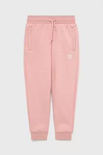 Spodnie i spodenki dla dziewczynek - adidas Originals spodnie dziecięce HD2056 kolor różowy gładkie - grafika 1